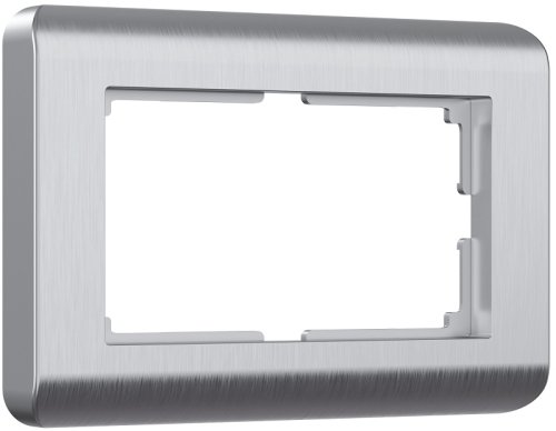 Рамка универсальная Werkel Stream для 1-м. 2 мод. розетки серебро картинка